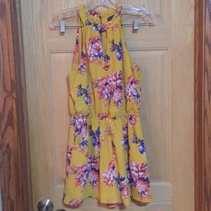AS U WISH Pants - Mustard Yellow floral romper AS U WISH Pants - Mustard Yellow floral romper